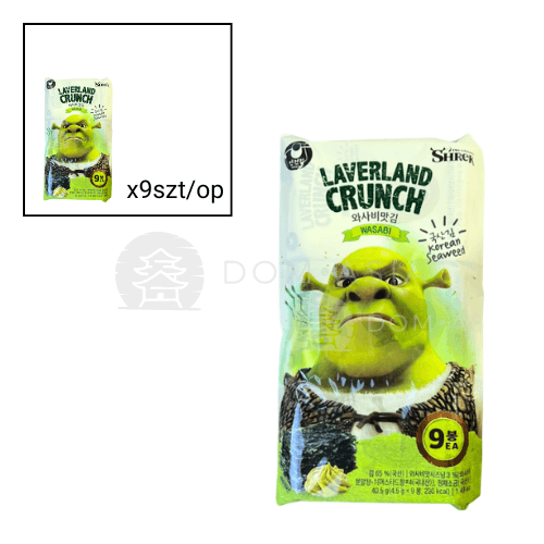 Snack rong biển vị wasabi Shrek LAVERLAND CRUNCH 4.5g